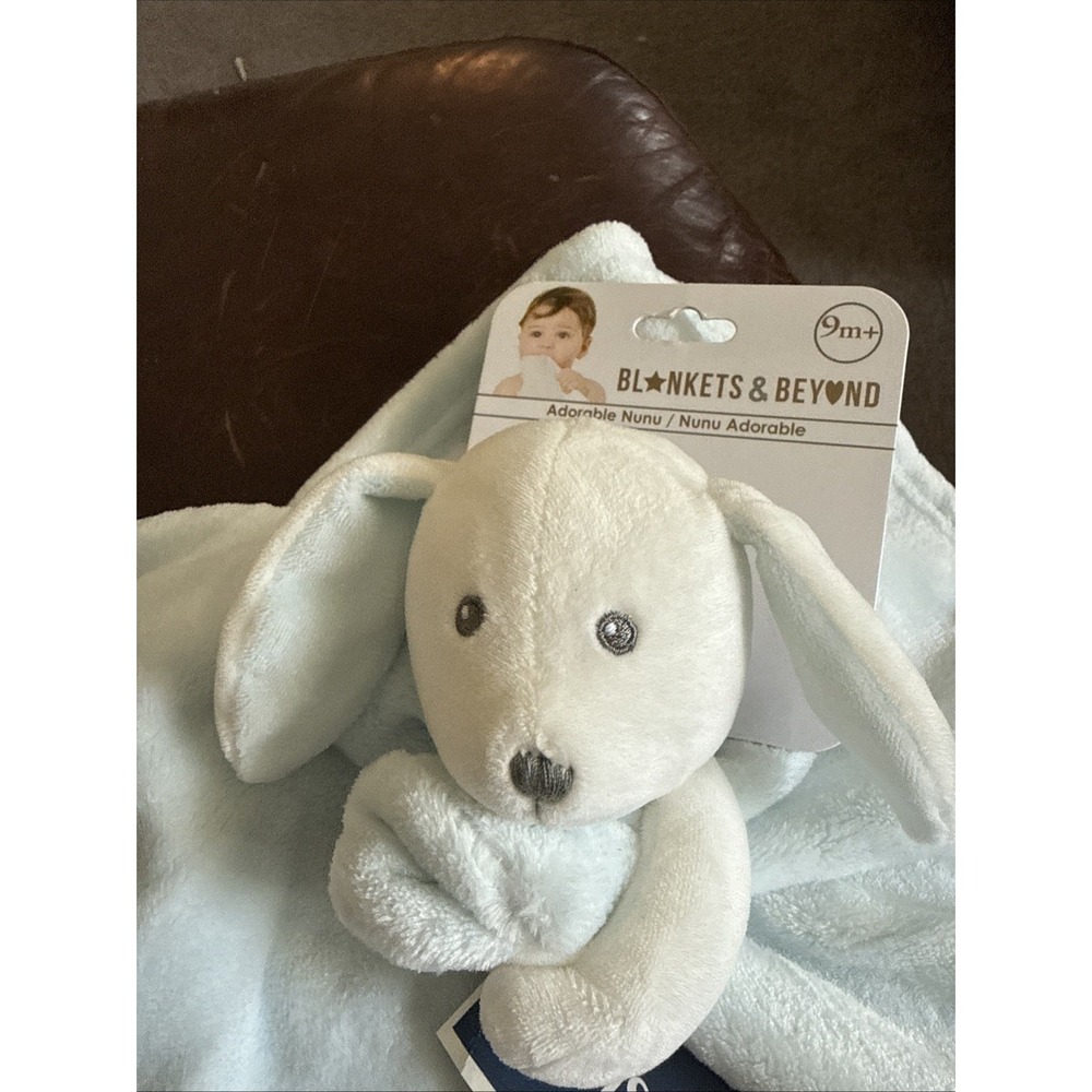 Blankets & Beyond Blue Puppy Dog Baby Security Blanket 15x14 Adorable Nunu Lovey
